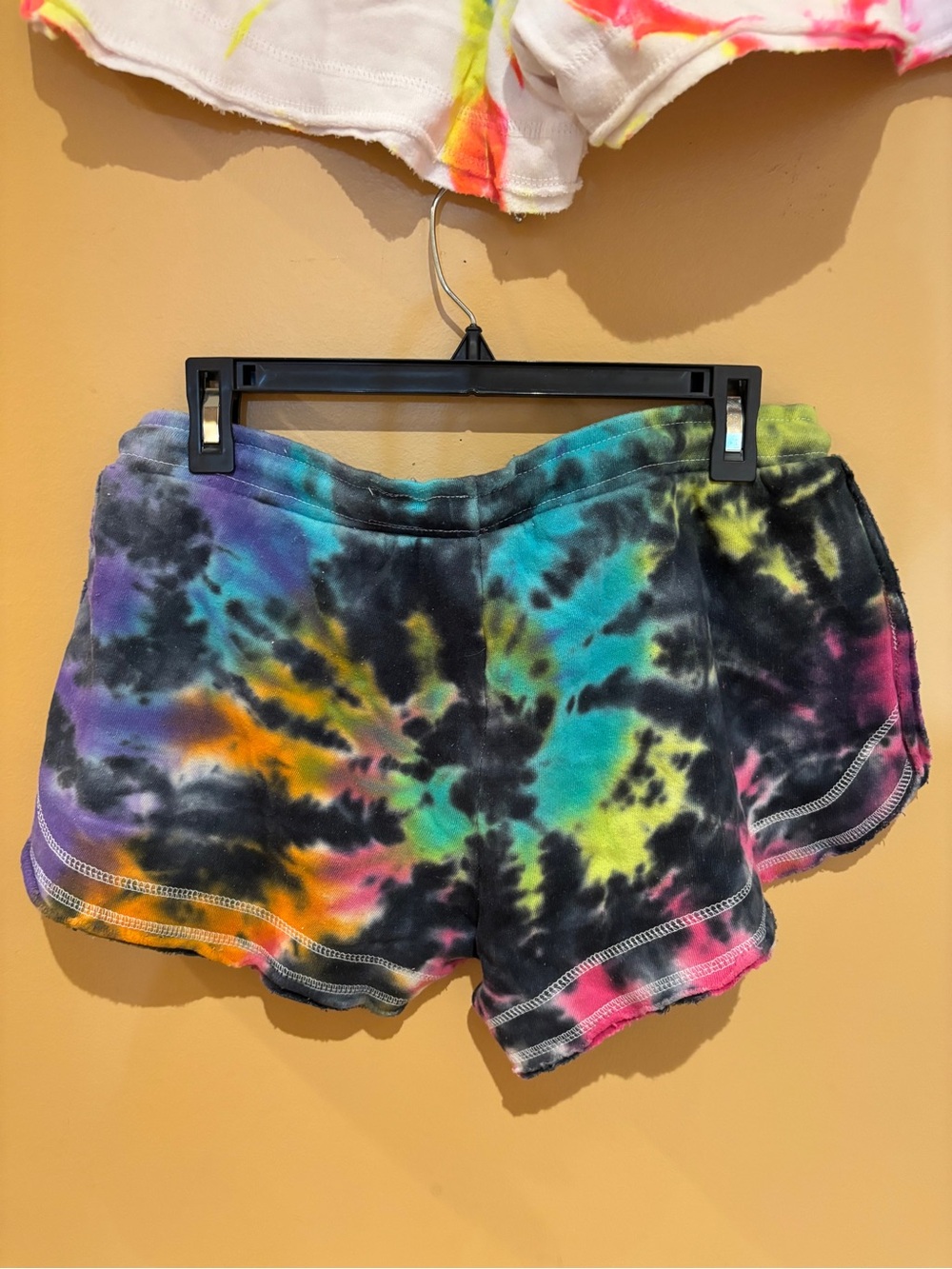 Tie-Dye Lounge Shorts - White & Multicolor - Picture 5 of 11